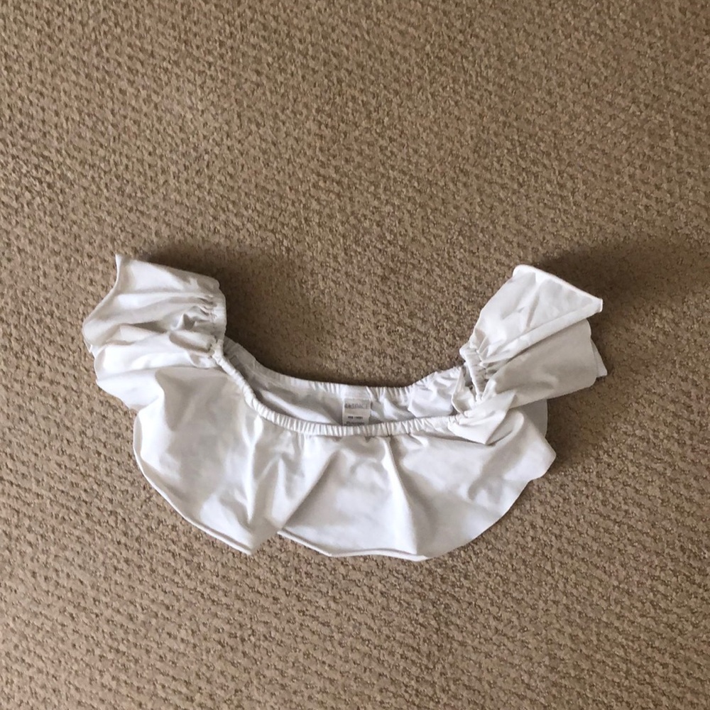L Space Off The Shoulder White Swimsuit Top